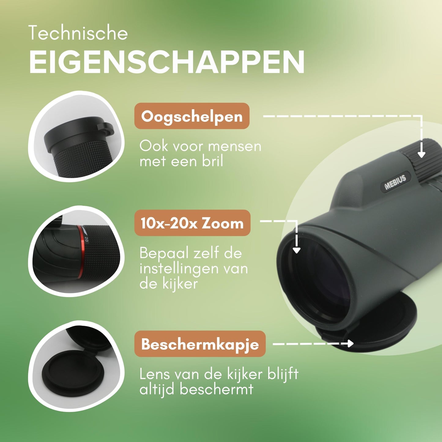 Deluxe Monoculair - 10-20x50 High Powered - Monokijker - Incl. Mobielhouder & Beschermtas