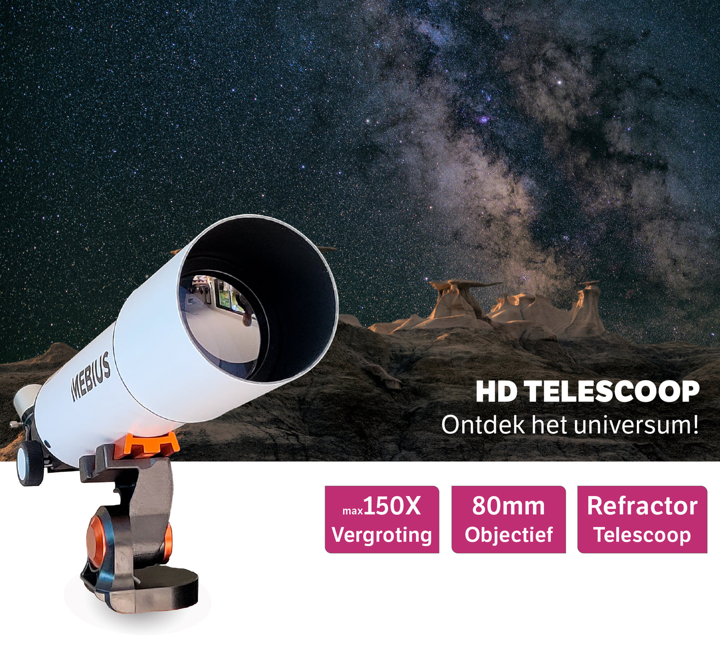 Telescoop 80/500 - MEBIUS - 150x Vergroting